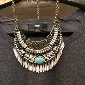 BaubleBar Statement Bib Necklace w/ Turquoise
